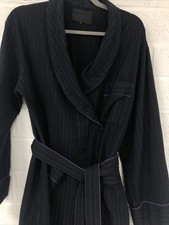 Vintage Liberty Of London Wool dressing Gown Unisex M/L Pinstriped