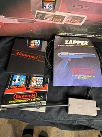 Nintendo NES Action Set Complete in Box, w Light Gun, 2 Controllers, Not Working