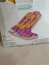 Cowgirl Boot Pool Float Pink Orange Inflatable Summer Pool Toy 60”
