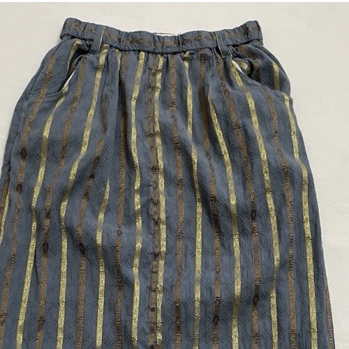 Gonna lunga Ace & Jig blu e metallo a righe oro tasche medie e vita elastica - Foto 1 di 9