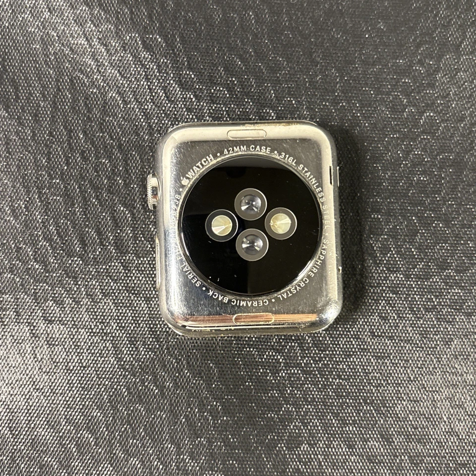 Apple Watch 42mm case 316L Stainless Steel Sapphire Crystal Black Sport Band - Image 2 of 3