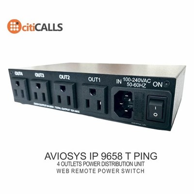 Aviosys IP9658T IP9258T 4 Port Web AC Power Switch Controller Remote Reboot PING