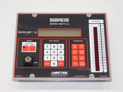 Ametek NPO150800 Gemco 1989 PLS Quick Set III Display Terminal Control Panel USA