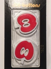 DILL BUTTONS | Brand NOS | Red Apples #1620 1" 25mm | 2-Hole Flat | 2 Pack