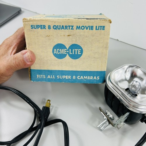 VTG Super 8 Quartz Movie Lite ACME Camera DVY Lamp 709 Cameralite WORKS In Box - Picture 16 of 18