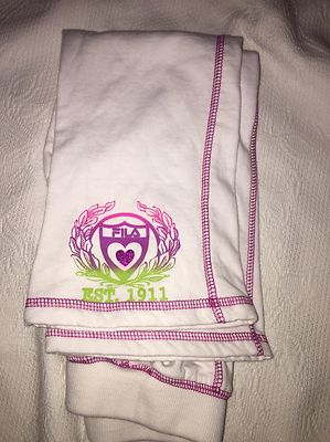 Great Fila Girls Sz. 4 White ( Purple Accents) Cotton Knit Sweatpants. Great 