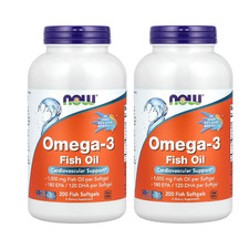 NOW Foods 2 PACKS , Omega-3 Fish Oil, 2,000 mg, 200 Fish Softgels