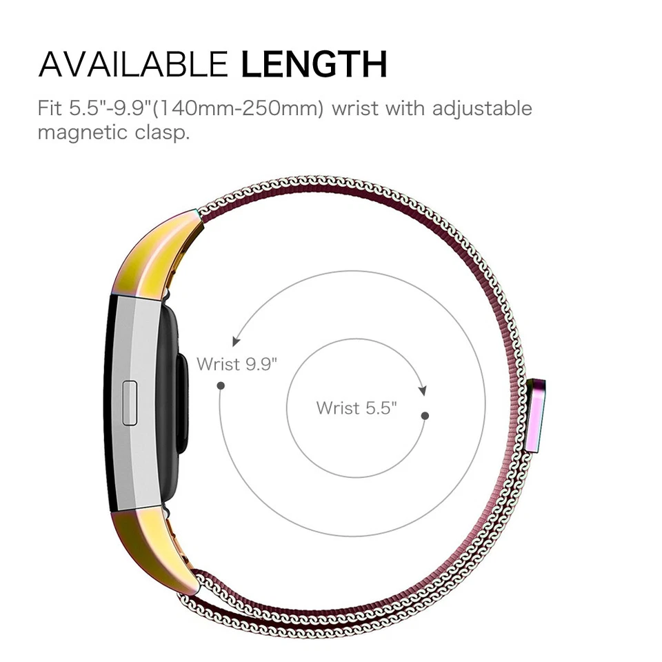 For Fitbit Charge 2 Wristband Stainless Steel Magnetic Loop Band ReplacemenStrap