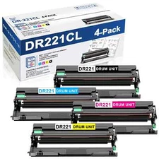 4 Pack DR-221CL Drum Unit Compatible With Brother DR-221 HL-3170CDW MFC-9340CDW