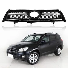 Black Front Bumper Grille Assembly With Chrome Trim For 2009-2012 Toyota RAV4