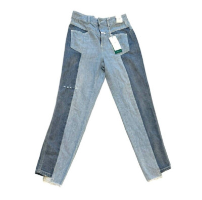Closed Made In Italy Patchwork Two Tone High Waisted Jeans Size 27 NWT MSRP $415
