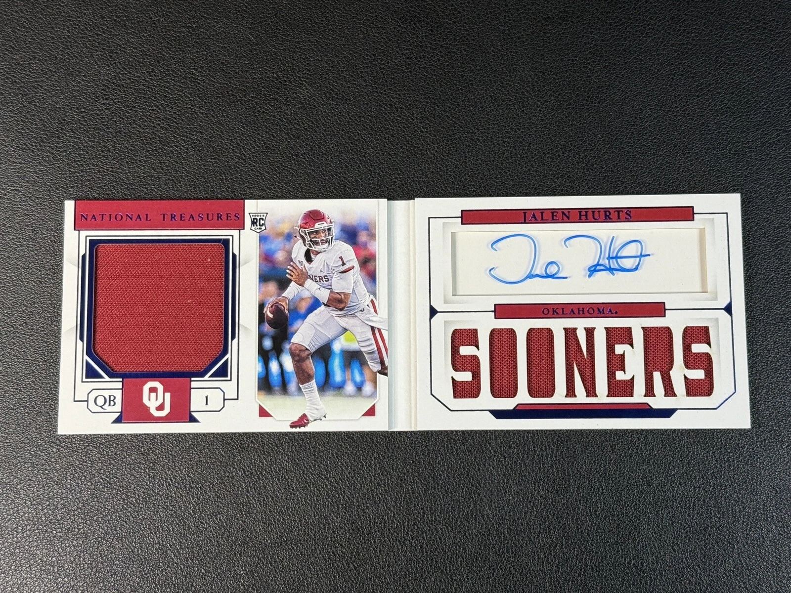 Jalen Hurts Panini National Treasures Collegiate Team Logos Autographs #33 Base