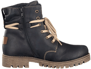 Scarpe 78530 Nuovo Donna Rieker Nero Grigio 00 Stivaletti dqUCntH