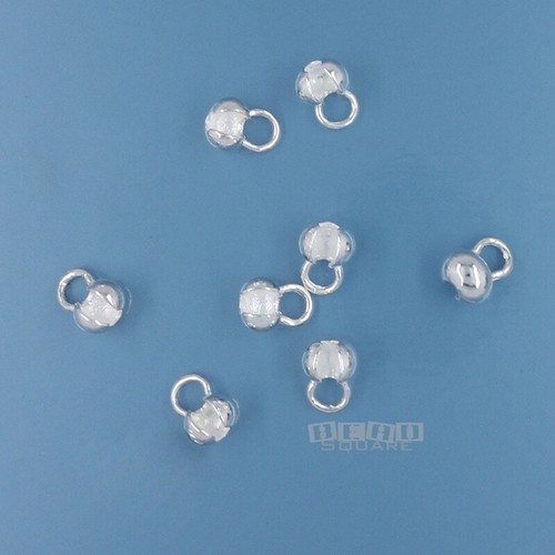 Solid Sterling Silver Round Knot Cover / Clamshell End Connector [Choose Size] - Afbeelding 7 van 12