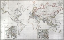 Cartina Del Mondo Originale Litografia Cartina Geografica Benicken 1820