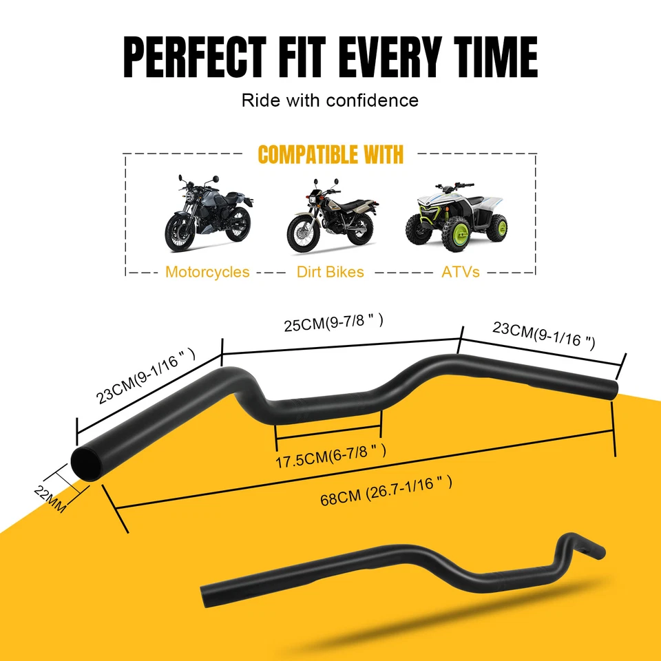 Motorcycle 7/8" High-Rise Tracker Handle Bar for Honda NC700x NC750X Rebel 250 - Image 2 of 4