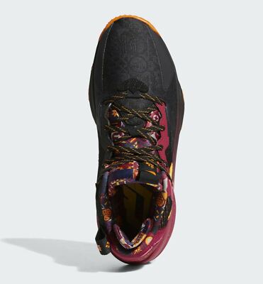 NEW Adidas Dame 8 CNY Men Shoes, Black/Orange/Multicolor