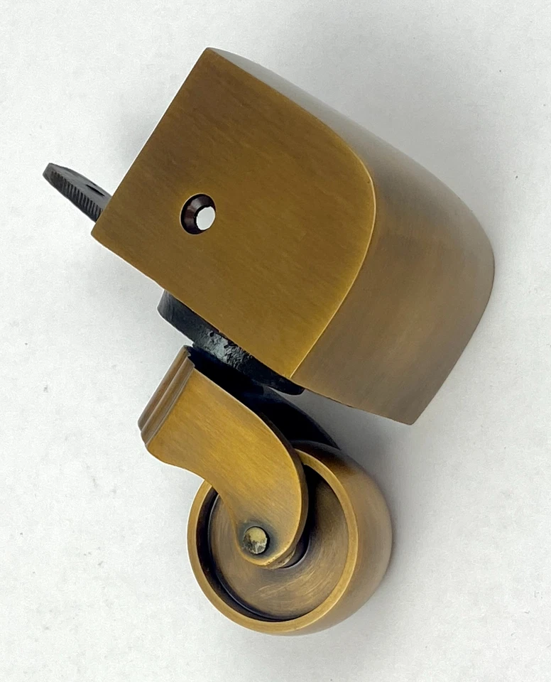 Rueda de taza cuadrada para muebles acabado antiguo 2 x 3 pulgadas lote de 4 Foto 3 de 4