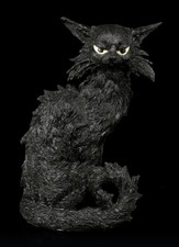 Schwarze Katzen Figur - Salem - K&auml;tzchen Hexenkatze Dekostatue Geschenk
