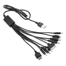 Cargador de teléfono celular con cable USB multifuncional universal 10 en 1