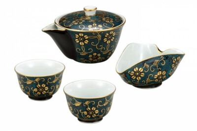 Kutani yaki Japanese Green Tea Cup Sencha Hohin Yuzamashi Aochibu tessen Japan
