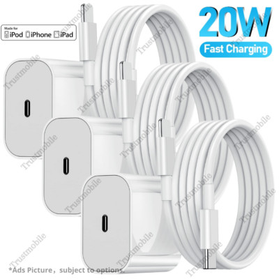 Fast Charger Cord 20W USB-C Power Adapter Cube For iPhone 14 13 12 11 Pro XR Lot