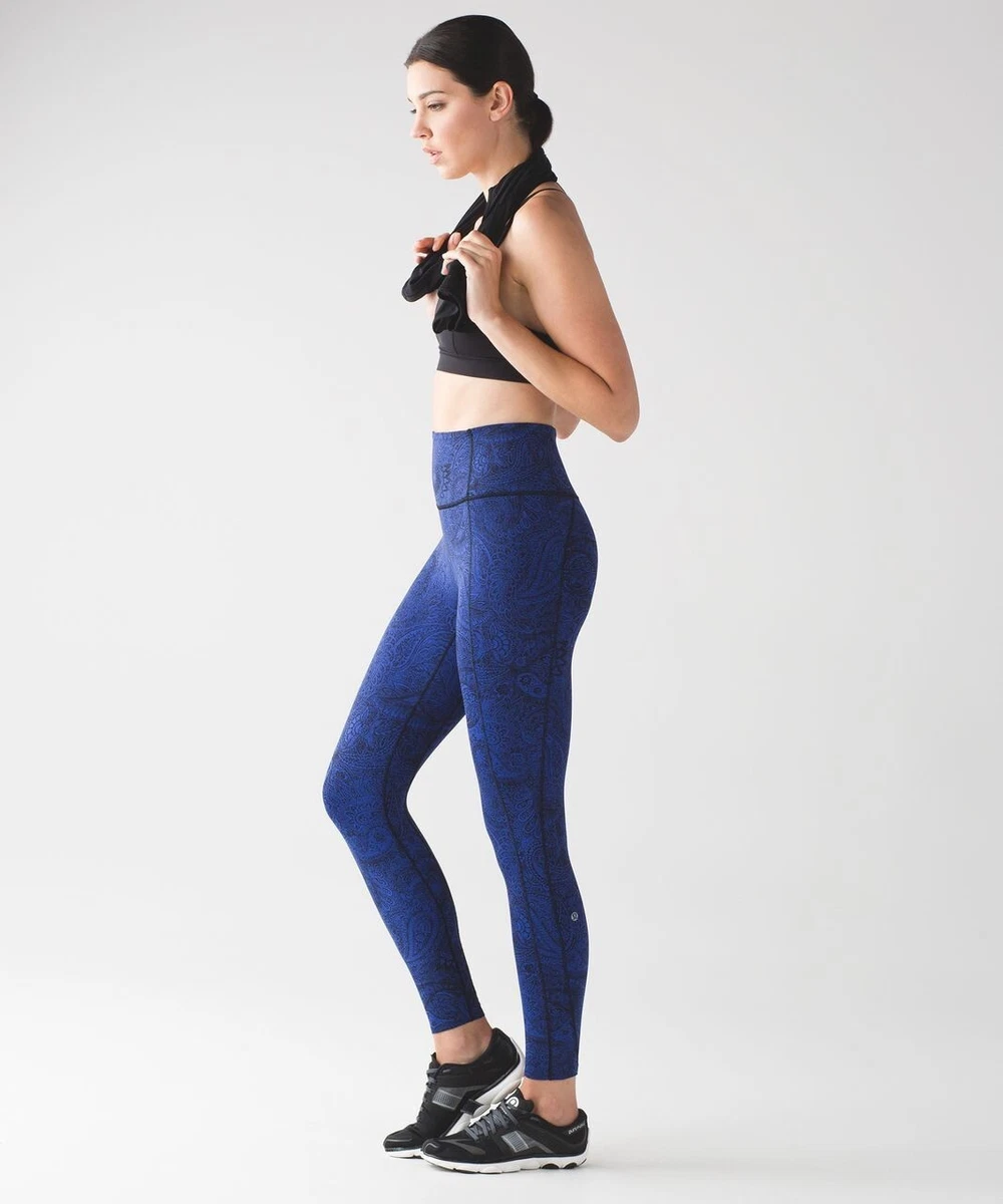 Lululemon Like Nothing 7/8 Leggings Antique Paisley Sapphire Blue