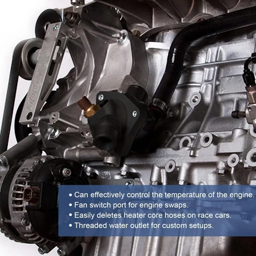 Carcasa termostato cuello giratorio manguera radiador para Honda K-Series K20 K24 - negro - Imagen 7 de 15