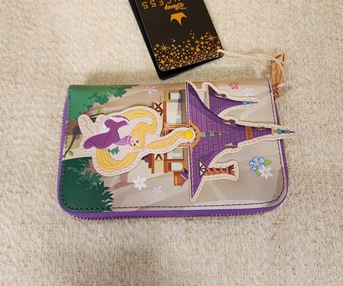 Loungefly Disney Tangled Rapunzel Swinging From Tower Zip Around Wallet NEW - Picture 10 of 14
