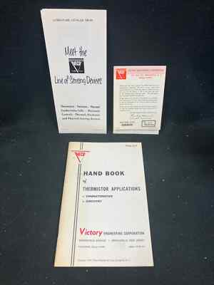THERMISTOR APPLICATIONS HANDBOOK,VICTORY ENGINEERING CORP 1963 W FOLDOUT CATALOG