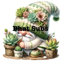 Sublimation Print Succulent Gnome Ready To Press Heat Transfer