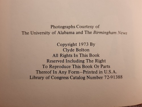 THE CRIMSON TIDE: A STORY OF ALABAMA FOOTBALL by Clyde Bolton (Hardcover 1973) - Picture 4 of 8