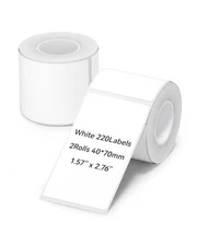 B1 Label Maker Thermal Paper 40x70mm White 2-Pack for Barcode Labeling