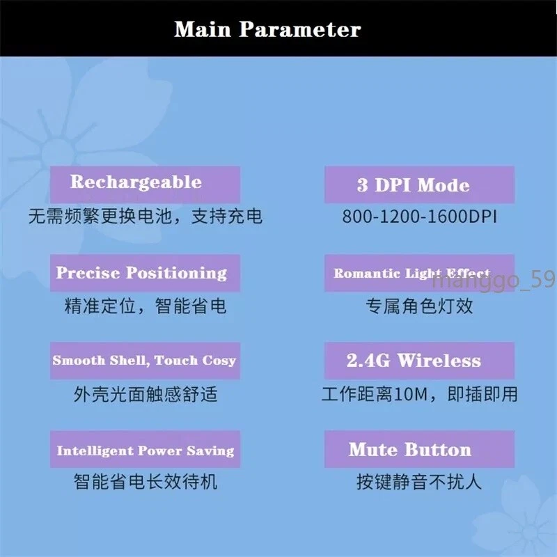 Animation Life In A Different World From Zero Wireless Gaming Mouse Rem Gift 1PC - Image 4 of 4