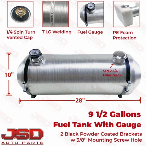 8x33 Center Fill Round Spun Lightweight Aluminum Gas Fuel Auxiliary