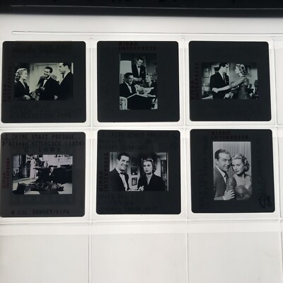 THE CRIME WAS ALMOST PERFECT - Hitchcock, Cummings... - LOT OF 6 SLIDES