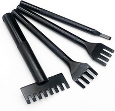 4Pcs 3Mm Leather Lacing Stitching Chisels Kit 1/8" for Leathercraft,1Prong,4Po