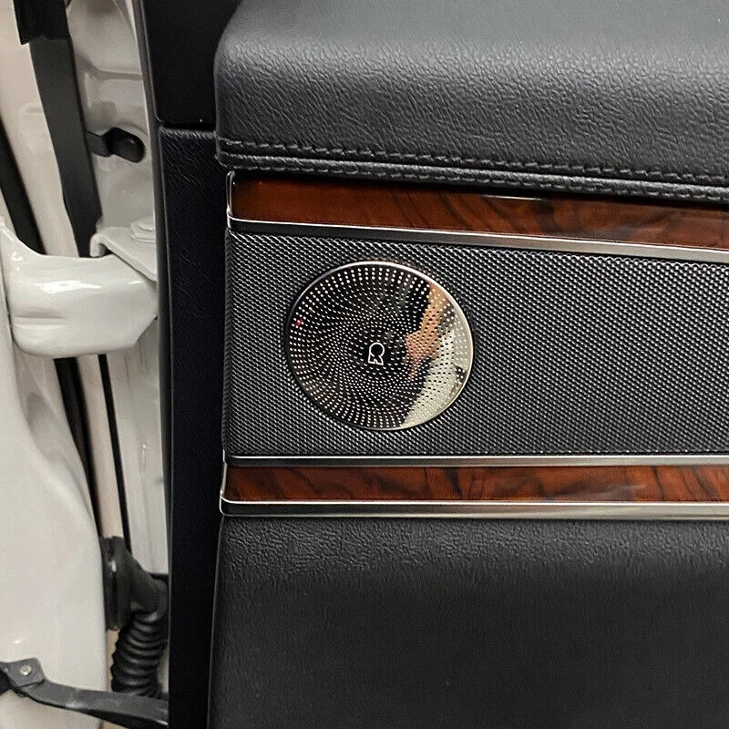 Cubierta de anillo de bocina de puerta interior de titanio negro para Lincoln Aviator 2020-2023 4 piezas Foto 4 de 4