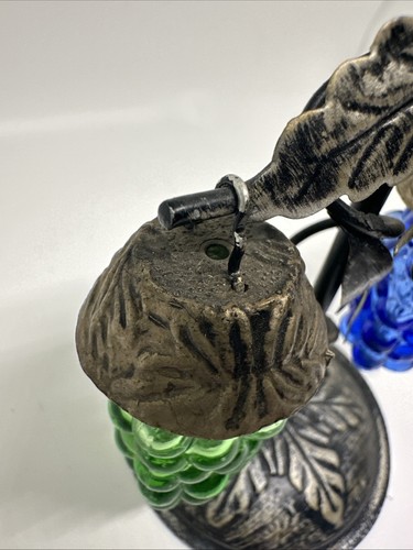 Juego de 3 piezas cocteleras colgantes de sal/pimienta de uva MCM de vidrio de colección con soporte de metal envejecido - Imagen 17 de 17