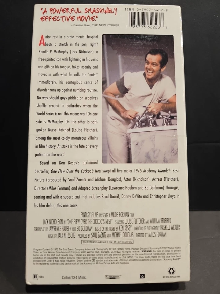 One Flew Over The Cuckoo's Nest (VHS, 1997) Jack Nicholson Brand New Sealed - Image 2 of 4