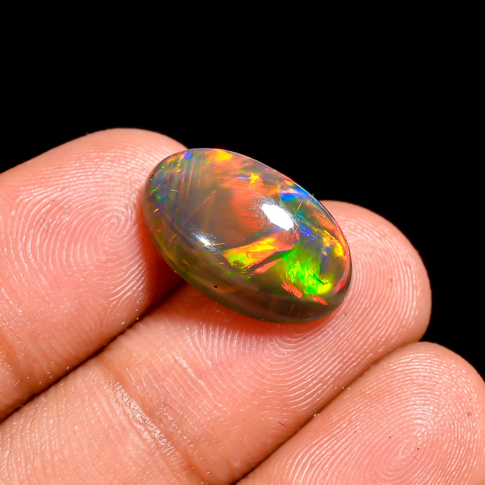 Jeweler's Choice: 4.5ct Black Welo Opal Cabochon - 15x9mm Oval - Stunning Fire