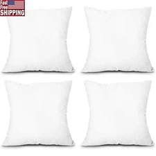 Microfiber Throw Pillow Insert 18x18 Vacuum Sealed Fluffy Down Alternative New