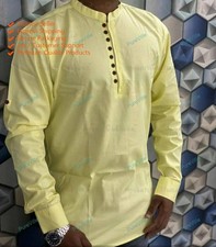 Indian Mens Fancy Kurta Cotton Dress Mens Shirt Plain Top Tonic