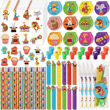 168 Pcs Circus Party Favors Carnival Party Supplies Circus Animal Stationery Set