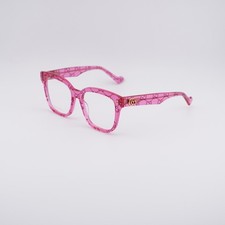 Gucci GG0958O 011 Shiny Pink with GG Pattern 52mm Eyeglasses New Authentic