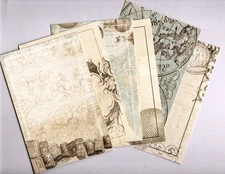 VINTAGE TRAVEL (6pk) HANDMADE 4x6 POCKET/EPHEMERA CARDS Double-Sided