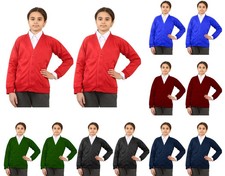 2 PK Girls School Cardigan Fleece Sweatshirt Long Sleeve School Uniform for Girl