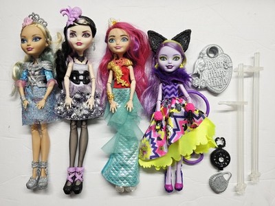 Ever After High Royal Duchess Swan Meeshell Mermaid Kitty Cheshire Doll Lot Of 4