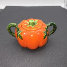 Vintage Maruhon Ware Lidded Tomato Sugar Bowl Japan Mid Century