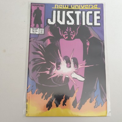 Marvel Comics Justice #16 New Universe VFN+/Nm (1986) Rare Vol 1 UK Free P&P 